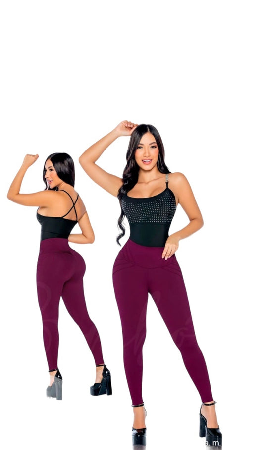 LEGGING BOMBÓN COLOR VINO  1342